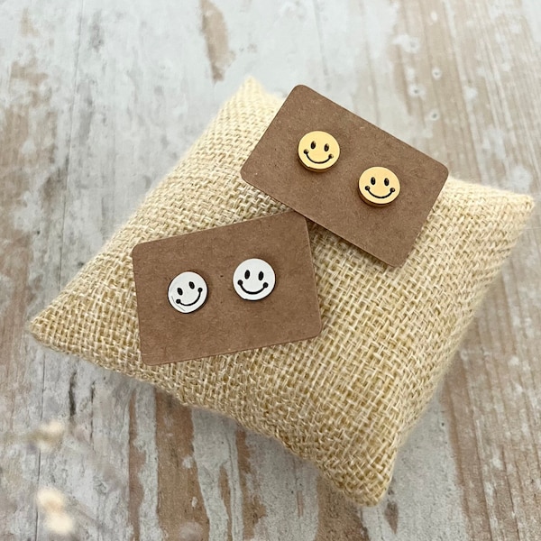 Earrings Smiley Stud Earrings Gold Silver