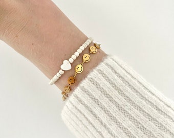 Smiley Armband in gold oder silber