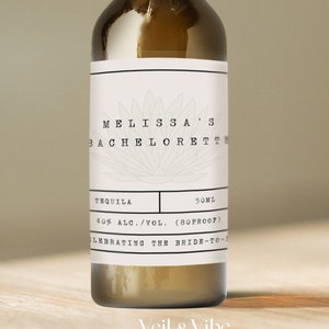 Bachelorette Party Label for Shot Bottle Mini Alcohol Label Template Shooter Label Bachelorette Party Favors Tequila Gifts 50ML Bottle Label