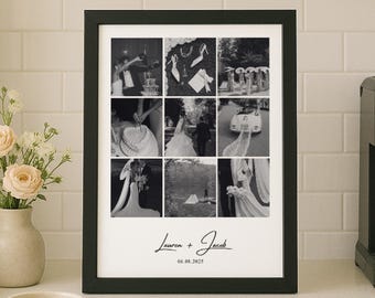 Wedding Photo Collage Canva Template Editable Anniversary Gift Digital Wall Art Wedding Picture Display Printable Keepsake Memory Board DIY