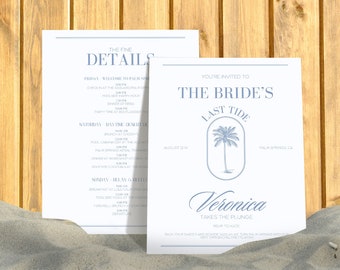 Coastal Bachelorette Invitation Last Toast on the Coast Itinerary Bachelorette Beach Party Invite Nautical Bachelorette Girls Social Club