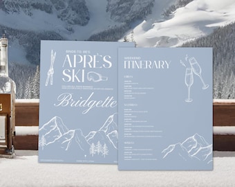 Winter Bachelorette Itinerary Template Bachelorette Party Invitation Template Mountain Bachelorette Apres Ski Weekend Itinerary Cabin Party