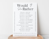 Would She Rather Bridal Shower Game Template Printable Interactive Bride to Be Games Editable Bride Game Modern Bridal Shower Games Wedding