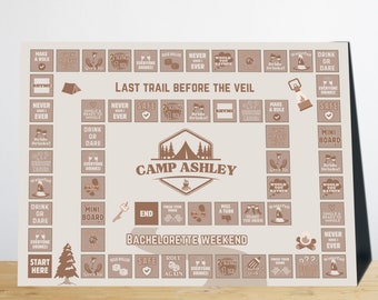Camp Bachelorette Board Game Printable Camp Bride Game Drinking Games for Bachelorette Party Cabin Hen Party Game Editable Camp Games Bridal