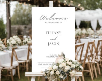Wedding Welcome Sign Template Welcome to our Wedding Poster Script Welcome Poster Large Wedding Board Welcome Signage for Wedding Entrance