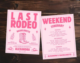 Last Rodeo Bachelorette Invite Template Nashville Bachelorette Itinerary Printable Western Bachelorette Invitation Cowgirl Bachelorette