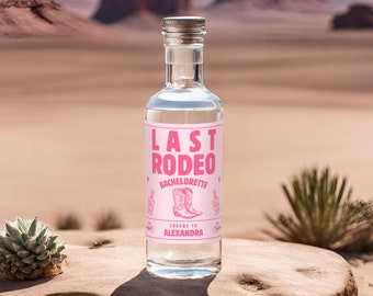 Last Rodeo Mini Bottle Labels Nashville Bachelorette Mini Liquor Label Template Mini Shot Labels Pink Cowgirl Bachelorette Party Favors DIY
