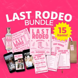 Nashville Bachelorette Party Favor Bundle Last Rodeo Bachelorette Games Printable Invitation Bachelorette Itinerary Nashville Drinking Games