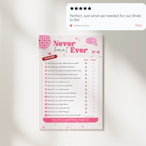 Never Have I Ever Bachelorette Game Printable Canva Template Editable Adult Party Game Explicit Bridal Shower Girls Night Wild Weekend Fun