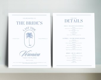 Country Club Bachelorette Party Invite Template Palm Springs Bachelorette Itinerary Hamptons Invitation Social Club Bachelorette Template