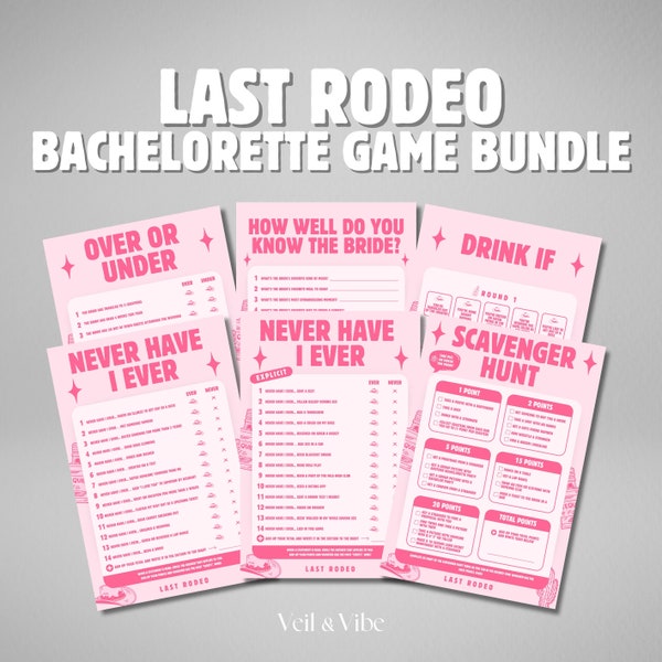 Last Rodeo Bachelorette Party Games Nashville Bachelorette Games Hen Party Games Bachelorette Scavenger Hunt Cowgirl Hen Games Printable