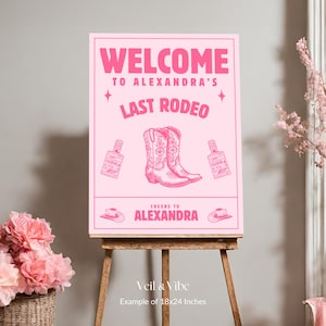 Last Rodeo Bachelorette Sign Editable Template Cowgirl Bachelorette Party Decorations  Pink Welcome Sign Nashville Bachelorette Welcome Sign