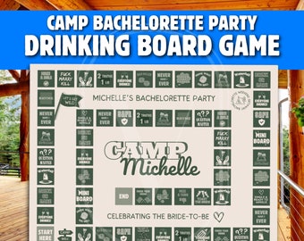 Camp Bachelorette Juego de mesa Juegos de fiesta editables para despedida de soltera Cabin Bachelorette Games Camp Bach Game Imprimible Camp Games Bach