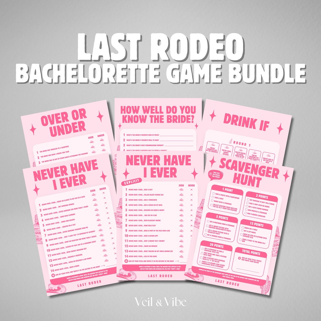 Last Rodeo Bachelorette Party Games Nashville Bachelorette Games Hen ...
