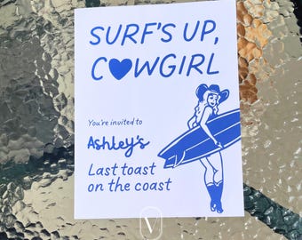 Coastal Cowgirl Bachelorette Invitation Coastal Itinerary Template Seaside Bachelorette Weekend Invite Beachside Bash Itinerary Printable