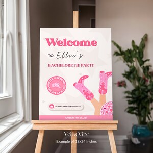 Nashville Bachelorette Welcome Sign | Bachelorette Template | Bachelorette Party | Cowgirl | Last Rodeo | Bachelorette Sign | Editable
