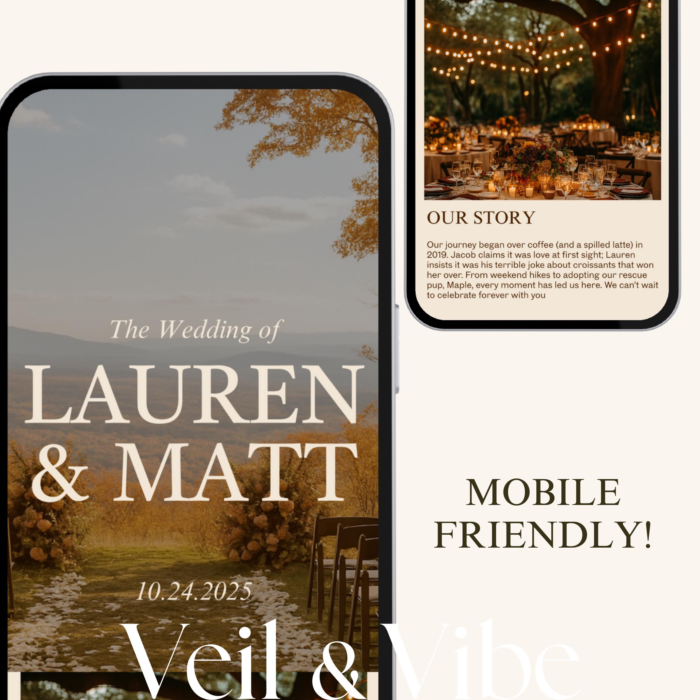 Rustic Websites Rustic Autumn Wedding Website Template, Fully Customizable Wedding ...