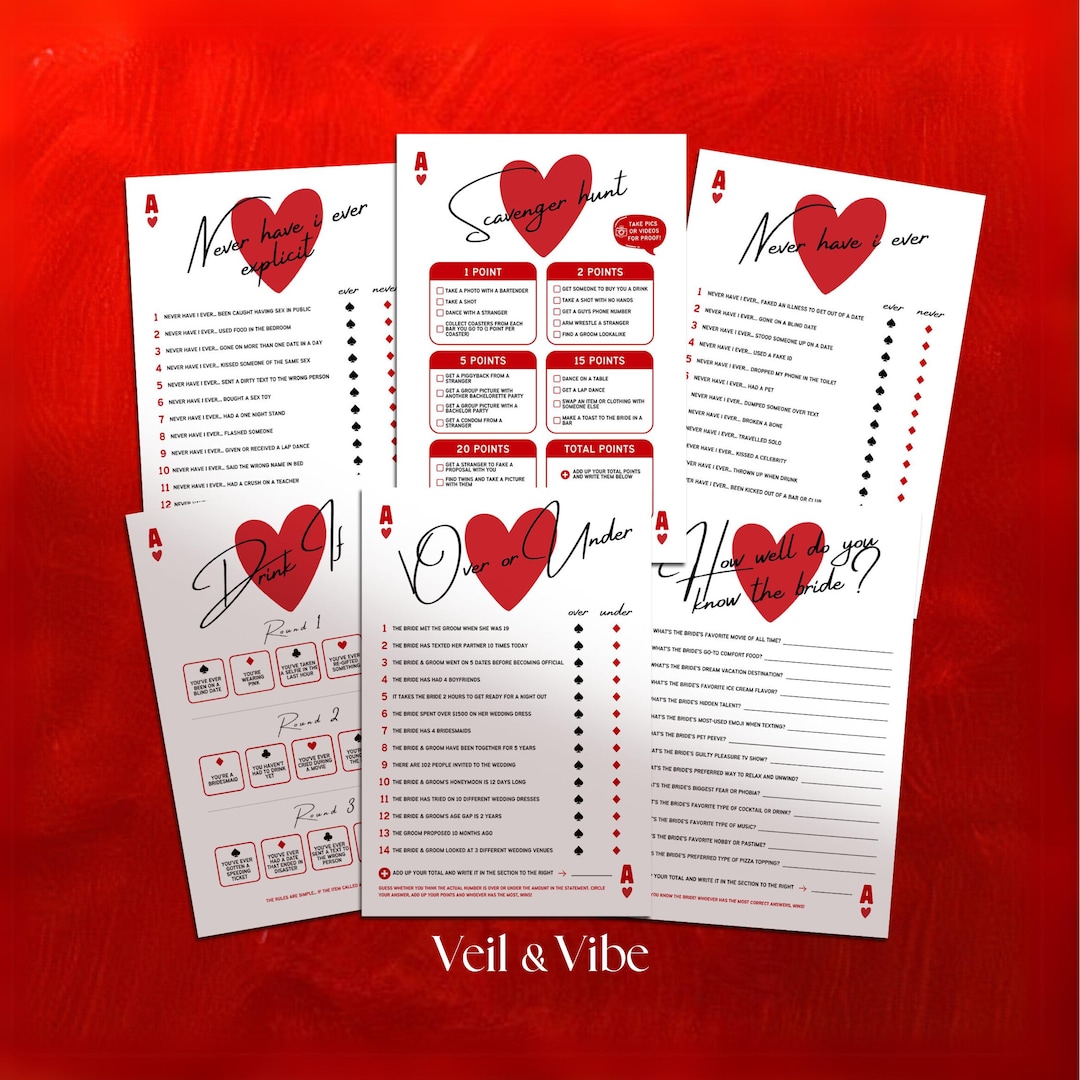 Lucky in Love Bachelorette Party Games Hen Party Games Printable Las ...