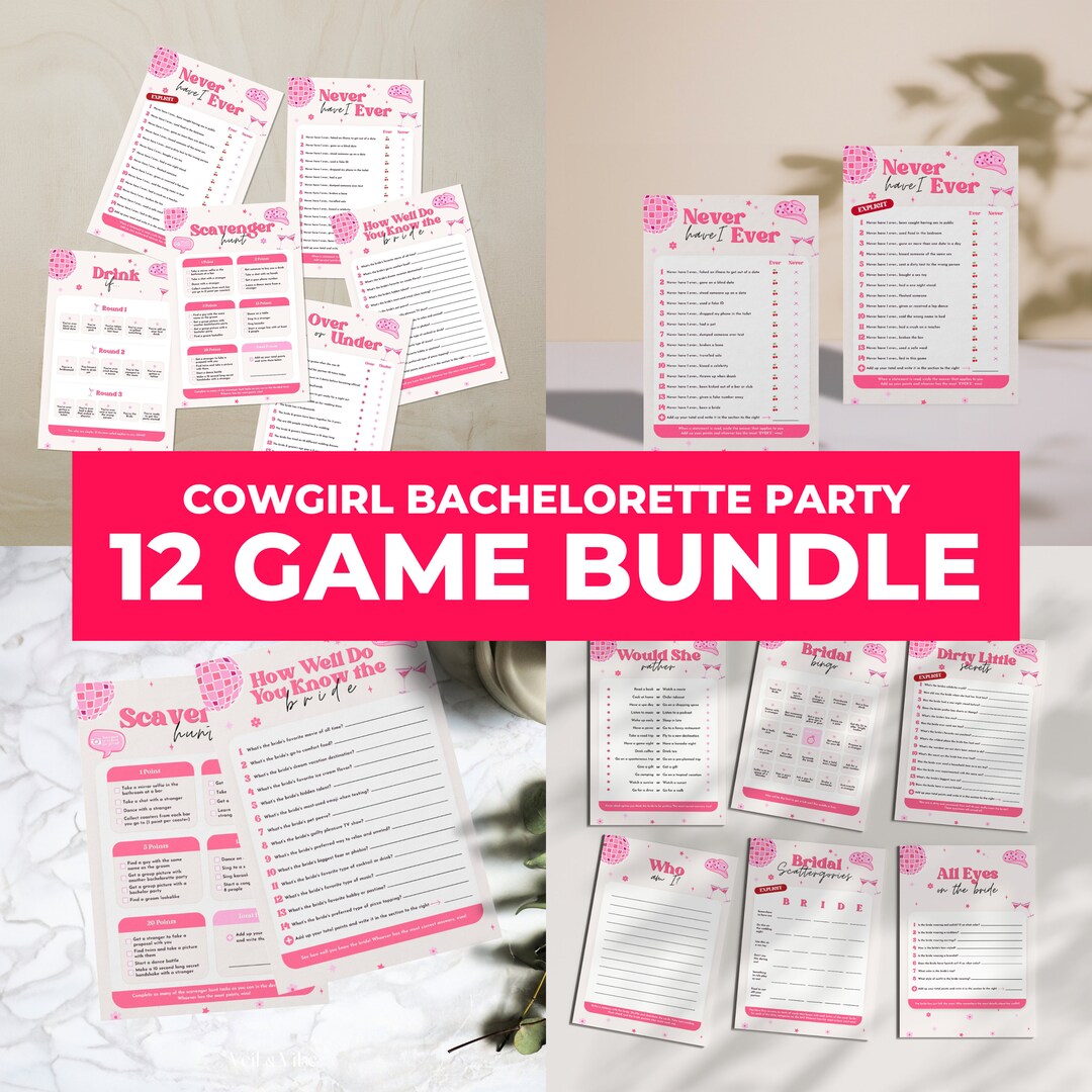 Cowgirl Bachelorette Party Games Hen Party Games Printable Last Rodeo ...