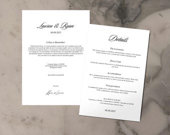 Plantilla de invitación de boda de lujo, tarjeta RSVP de invitación de boda editable, tarjeta de detalles de boda, paquete de diseño de plantillas Canva de suite de boda elegante