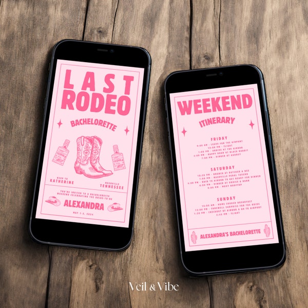 Last Rodeo Bachelorette Invite Nashville Bachelorette Itinerary Template Invitation Bachelorette Party Itinerary Nashville Bach Party Evite