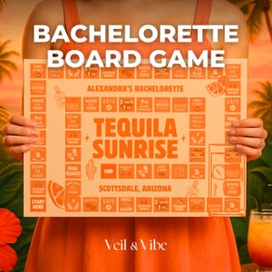 Tequila Sunrise Bachelorette Board Game Editable Bachelorette Drinking Game Tropical Bachelorette Party Games Hen Party Games Printable