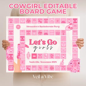 Last Rodeo Bach Editable Board Drinking Game Nashville Bachelorette Party Disco Cowgirl Hen Party Games Nash Bash Girls Weekend Trip Game