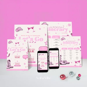 Nashville Junggesellinnenabschied Einladung Pink Cowgirl Junggesellinnenabschied Nashville Mobile Invite Last Rodeo Bachelorette Last Hoedown DIY