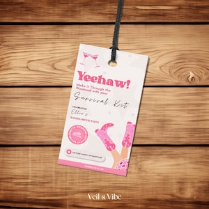Nashville Bachelorette Tags für Bachelorette Survival Kit Last Rodeo Bachelorette Geschenktüten Cowgirl Gastgeschenke Bachelorette Hangover Kit