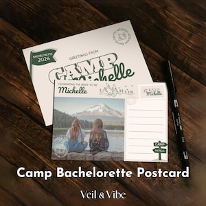 Modèle de carte postale Camp EVJF Cadeau EVJF pour la mariée Dernier voile avant la piste Cadeau souvenir EVJF