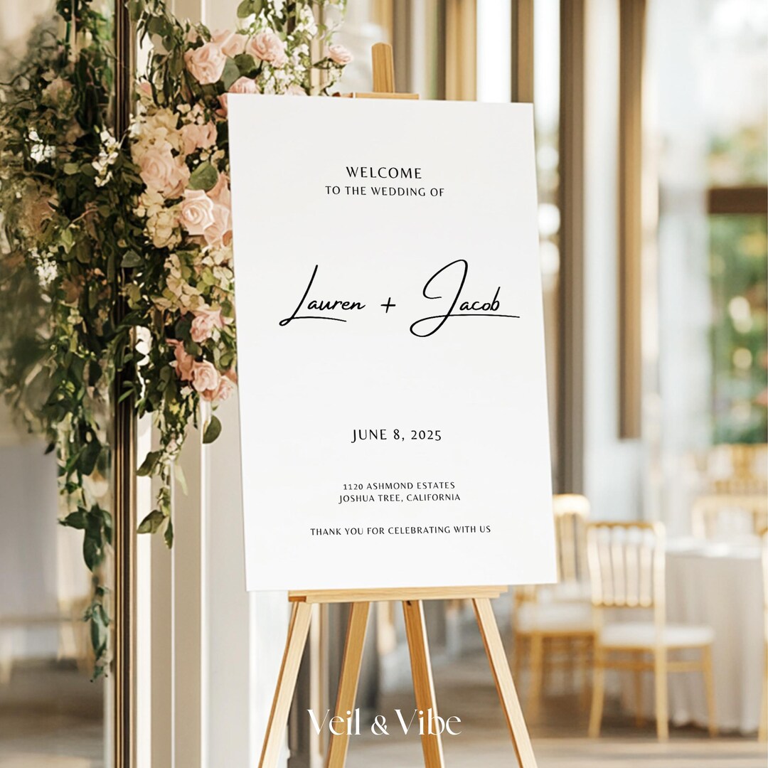 Editable Welcome Sign Wedding Template Wedding Entrance Display ...