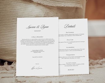 Plantilla de invitación de boda editable en Canva, tarjeta de RSVP y detalles, set de boda imprimible, paquete de boda moderno, paquete de papelería para ceremonia formal