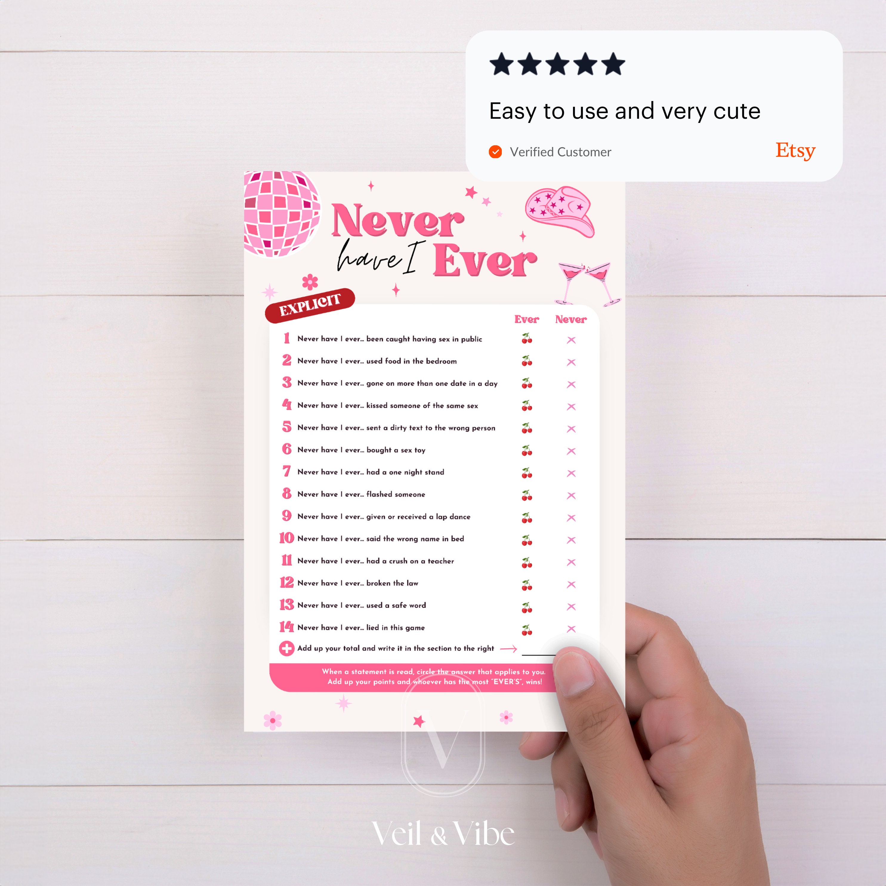 Bachelorette Party Game Template Editable Canva Printable Never Have I Ever Explicit Edition Bridal Shower Adult Game Wild Girls Night