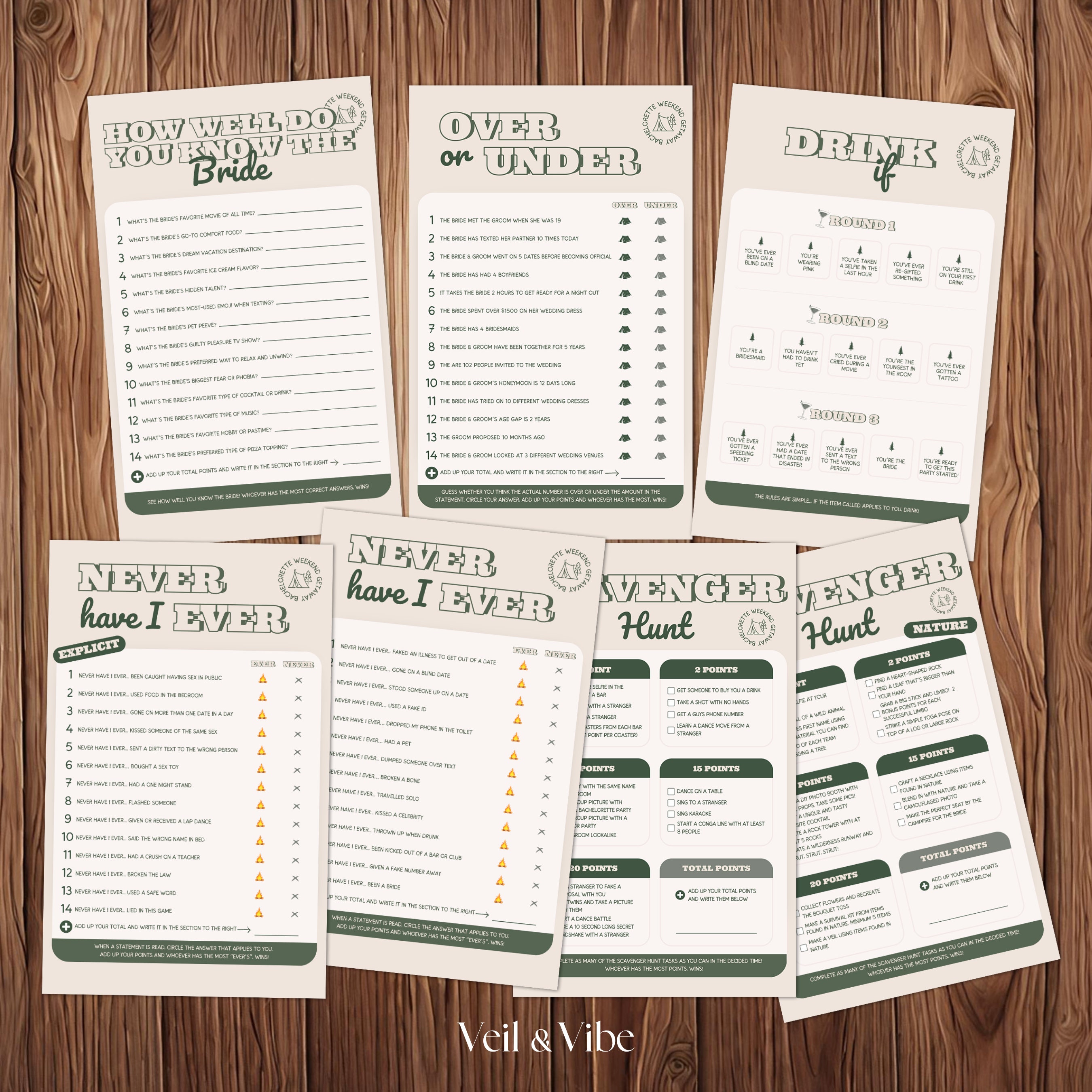 Camp Games for Bachelorette Party Camp Theme Bachelorette Game Etsy