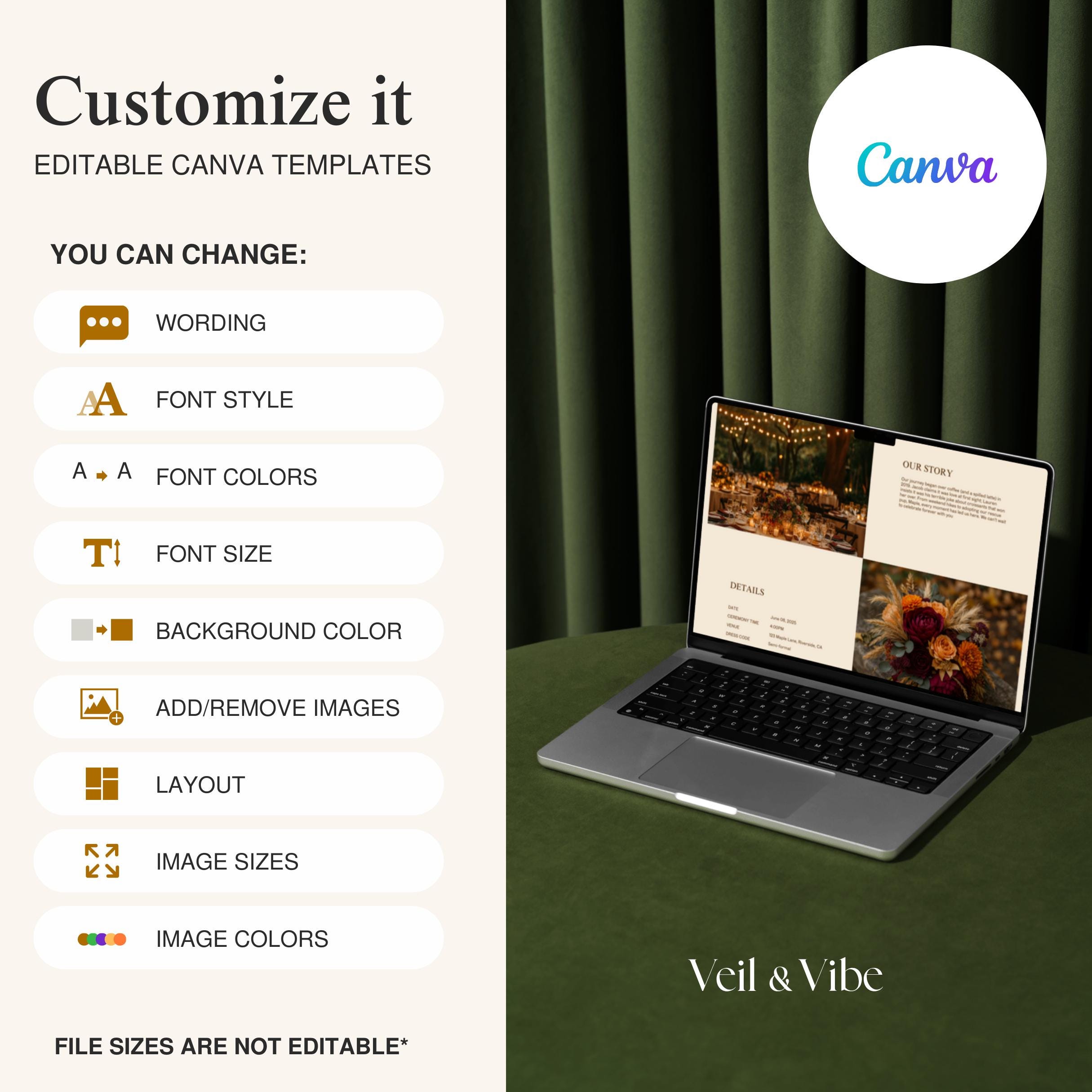Rustic Websites Rustic Autumn Wedding Website Template, Fully Customizable Wedding ...