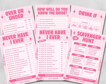 Bachelorette Party Games Printable Pink Cowgirl Games Bachelorette Game Bundle Party Activities for Bachelorette Weekend Drinking Games