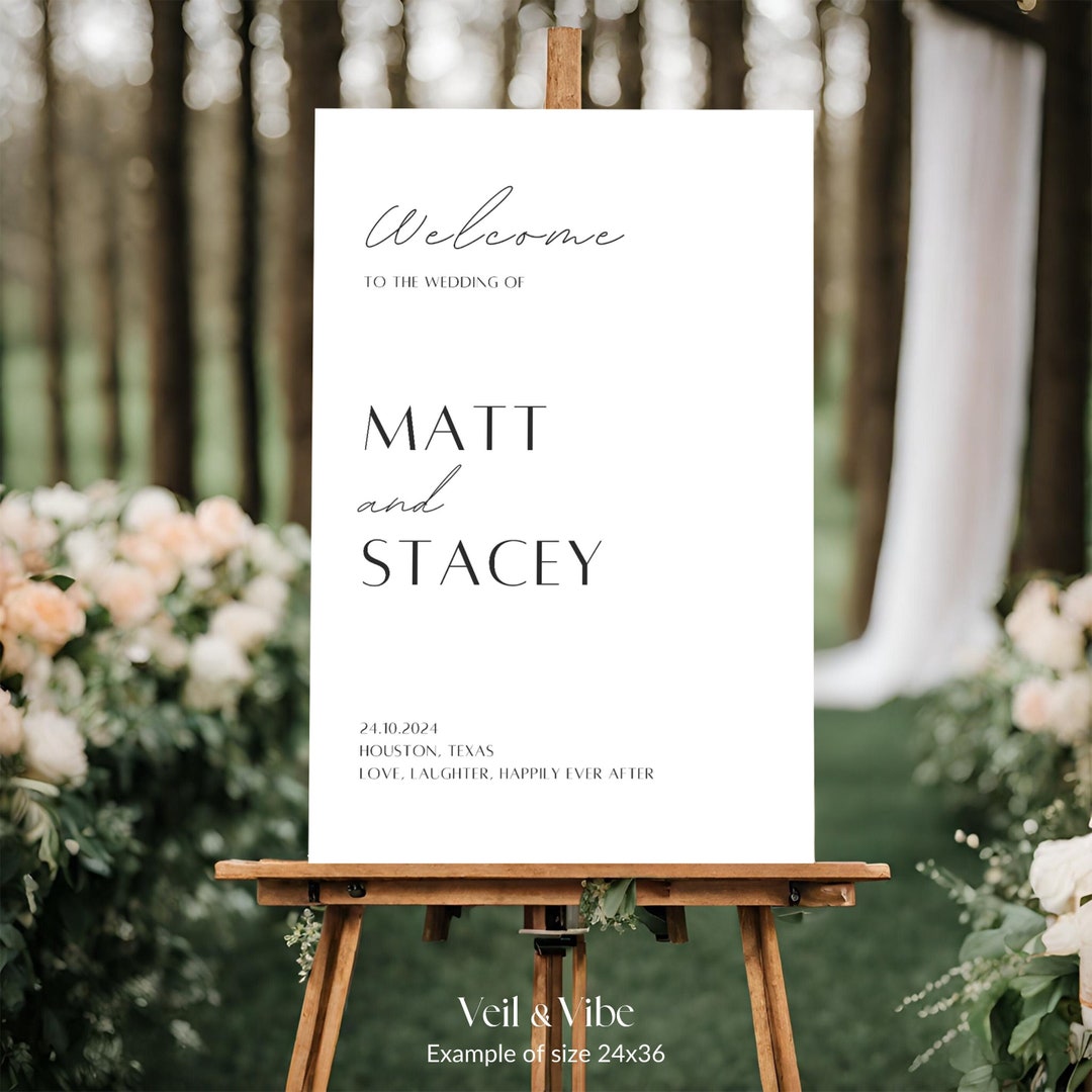 Editable Wedding Welcome Sign Template Wedding Poster Printable Script ...