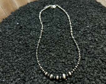 22 inch sterling sliver Navajo pearl necklace
