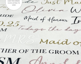 PERSONALISED IRON VINYL decal labels iron on names Wedding fabric stickers iron on vinyl custom heat decals Heat Transfers Iron on Wedding