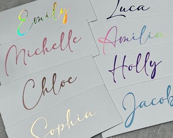 Personalised Vinyl Name Decals, Custom Stickers, Lunch Box Labels, laptop stickers