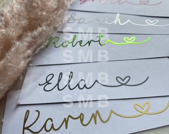Vinyl name decal stickers - for water bottles, wedding labels birthday personalised gift sticker Prosecco glass name labels, name decals