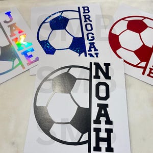 Custom Football Sticker – Personalized Team Name & Number, Waterproof DTF Vinyl, For Laptops, Bottles, Cars
