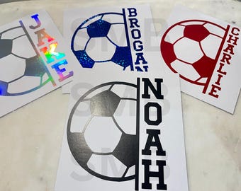 Personalised Football Name Vinyl Decal Sticker water bottle sticker name sticker