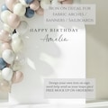 Custom IRON ON VINYL decal for fabric banners Arches and signs / personalised name heat transfer / Happy Birthday fabric stickers backdrop