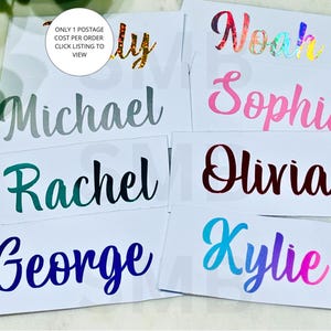 NAME STICKERS Vinyl Name labels water bottle stickers name cup custom decals stickers Vinyl Name Stickers custom name labels, glass stickers