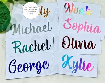 NAME STICKERS Vinyl Name labels water bottle stickers name cup custom decals stickers Vinyl Name Stickers custom name labels, glass stickers