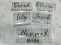 Wedding Role Vinyl Name Decal Wedding Sticker Hanger Flute labels bridesmaids gift labels Maid of honour gift vinyl box name sticker