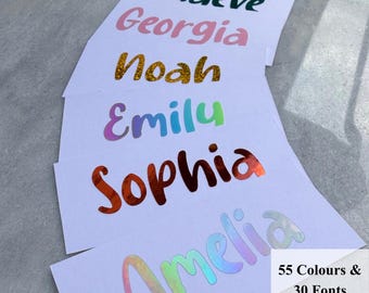 CUSTOM NAME STICKERS Personalised Name Label Vinyl Sticker | Custom School Label for Kids | Teacher Water Bottle, Cup & Lunch Box Decal