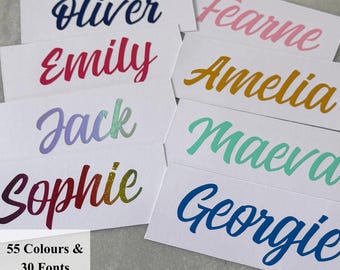 PERSONALISED NAME STICKERS Vinyl Name labels water bottle stickers name cup custom decals Vinyl Name Stickers custom name labels