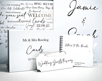 PERSONALISED VINYL DECALS Wedding labels Vinyl Stickers Wedding sign decals place name Name Stickers custom wedding decals